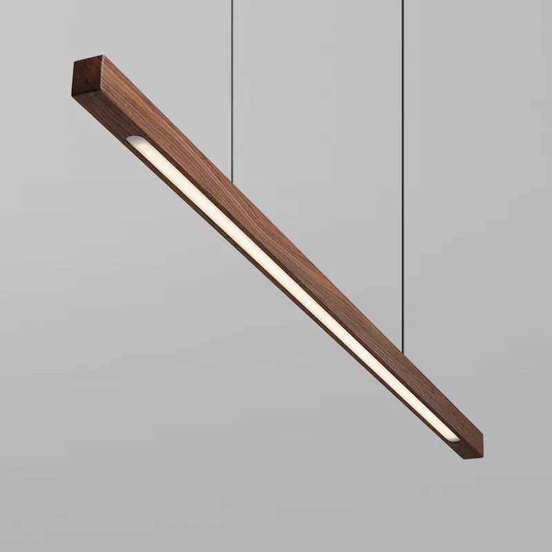 Houten hanglamp eettafel, langwerpig | Federica