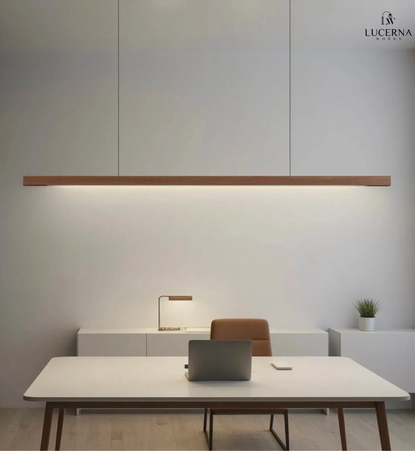 Houten hanglamp eettafel, langwerpig | Federica
