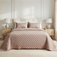 Luxe Premium Gewatteerde Sprei Lichtroze 280x280 cm – Zacht Aanvoelend