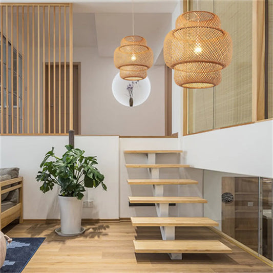Rieten hanglamp voor meerdere ruimtes | Rattan